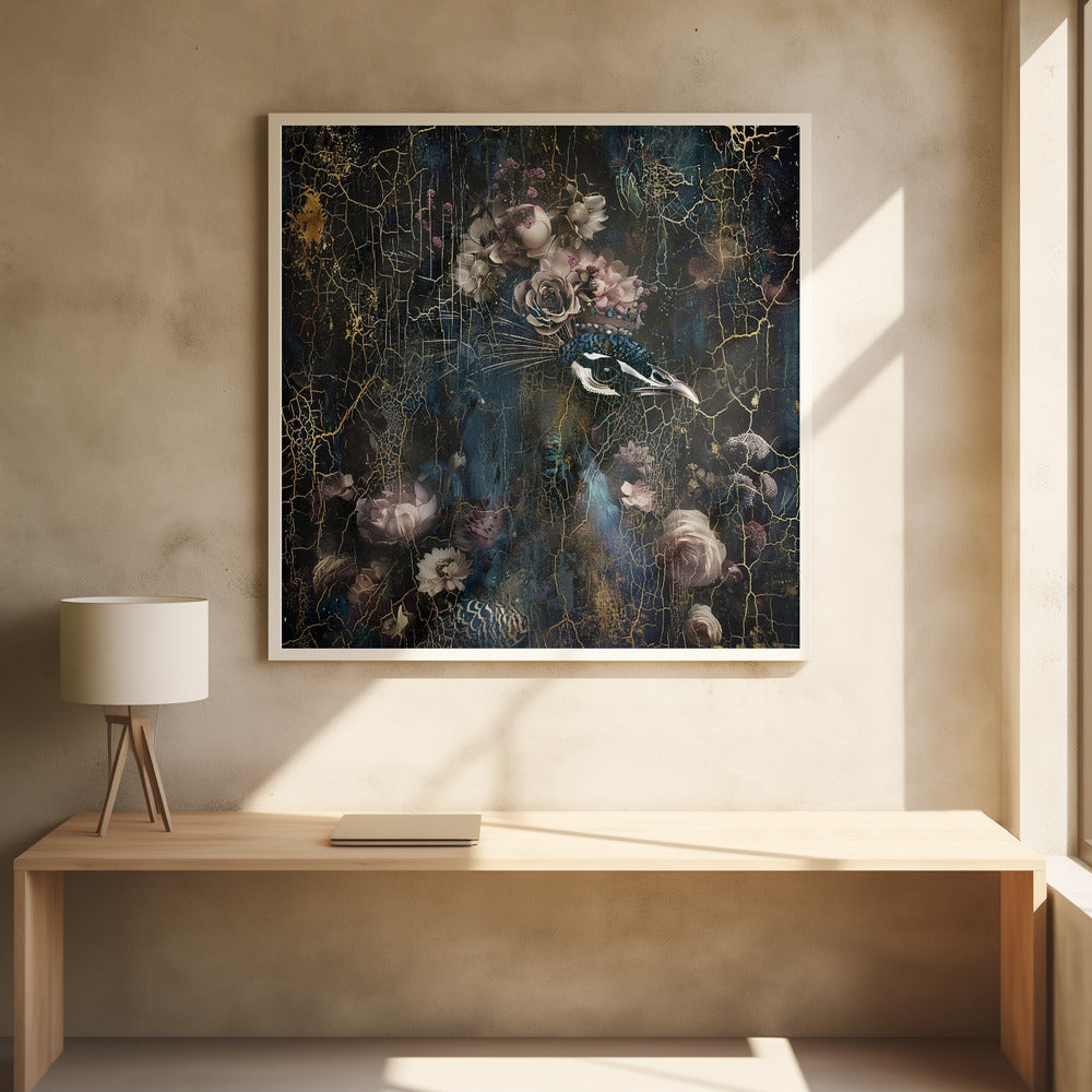 Art mural Paon Animal Art Illustration Vintage Wallart 2