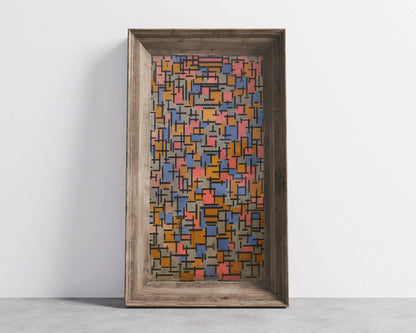 Affiche d'art Composition de Piet Mondrian (1916) : Impression Giclée Moderne du Milieu du Siècle (2x1)