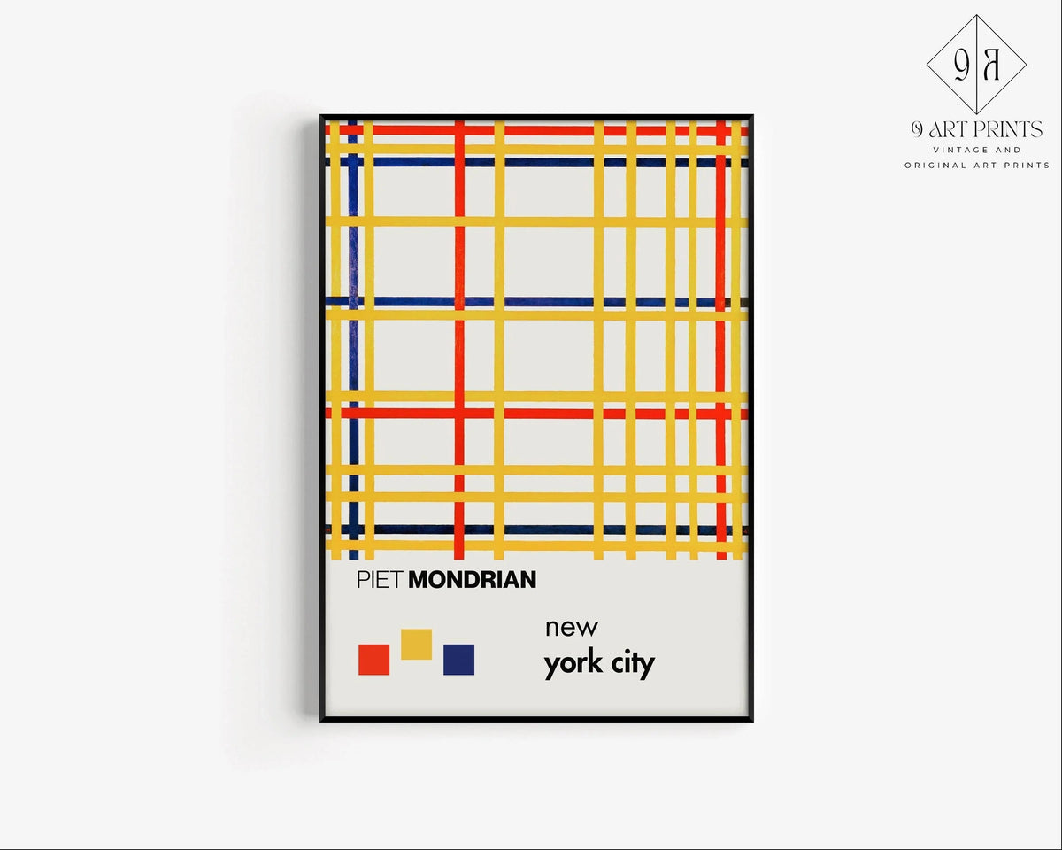 Affiche d'art Piet Mondrian New York City : Giclée moderne du milieu du siècle