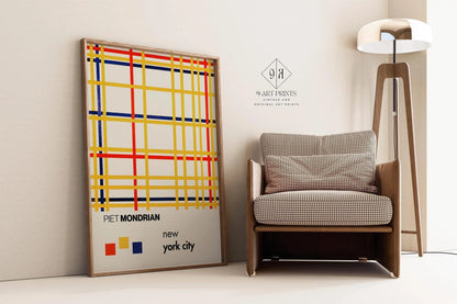 Affiche d'art Piet Mondrian New York City : Giclée moderne du milieu du siècle