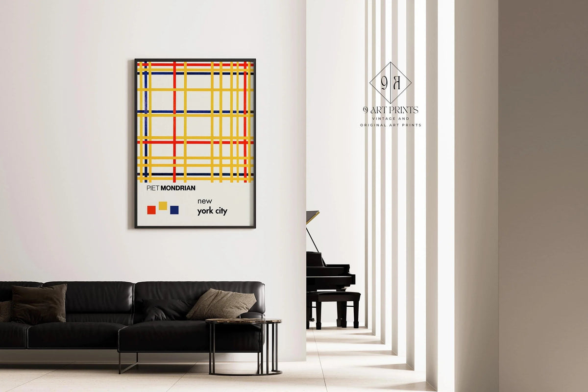 Affiche d'art Piet Mondrian New York City : Giclée moderne du milieu du siècle