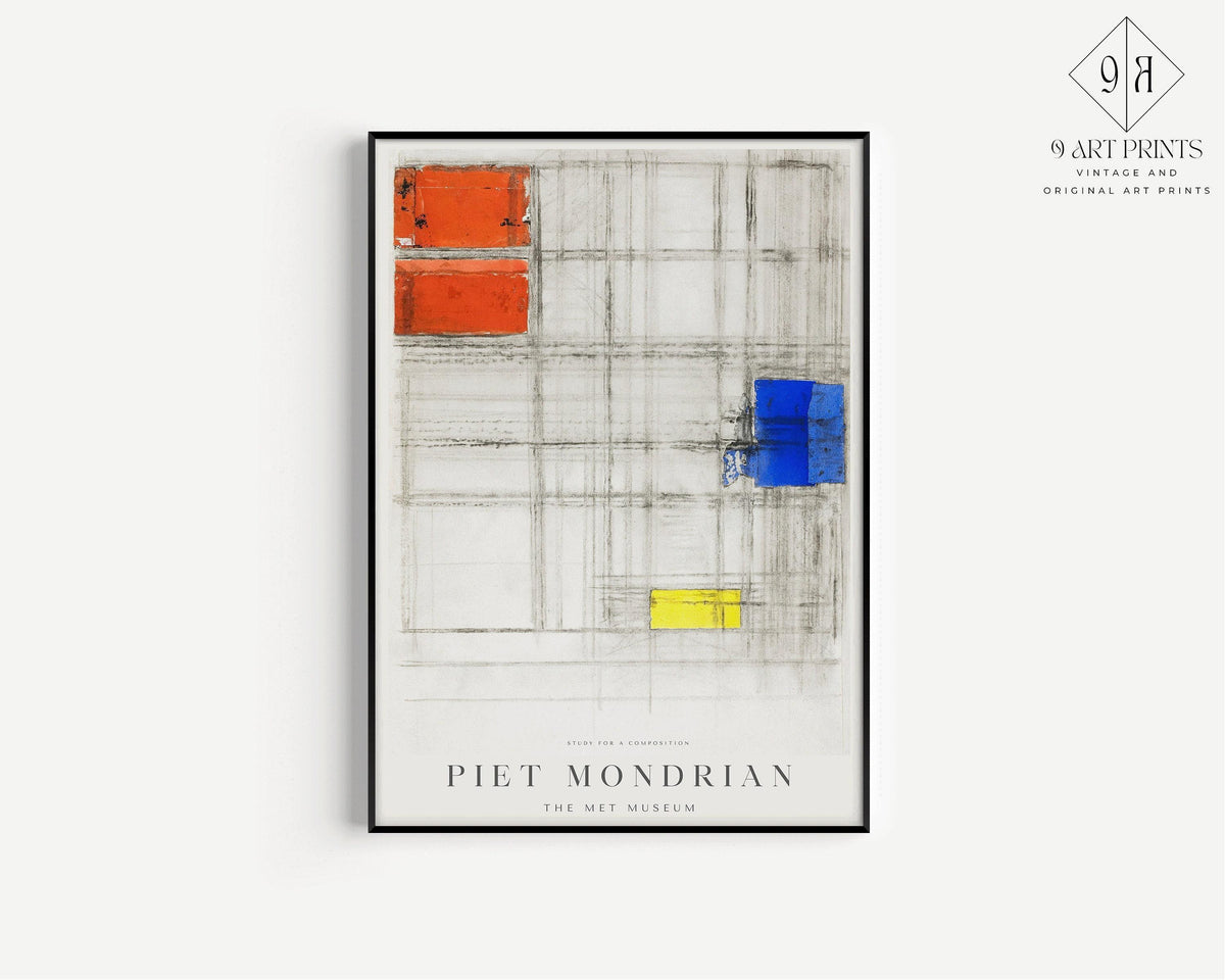 Piet Mondrian - Study for a Composition PRINT | Museum Poster (available handframed or unframed)