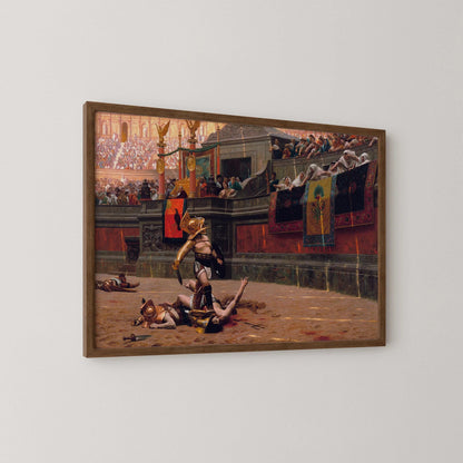 Gladiator Painting: Jean-L√©on G√©r√¥me, Epic Roman Battle Scene (Framed or Unframed)
