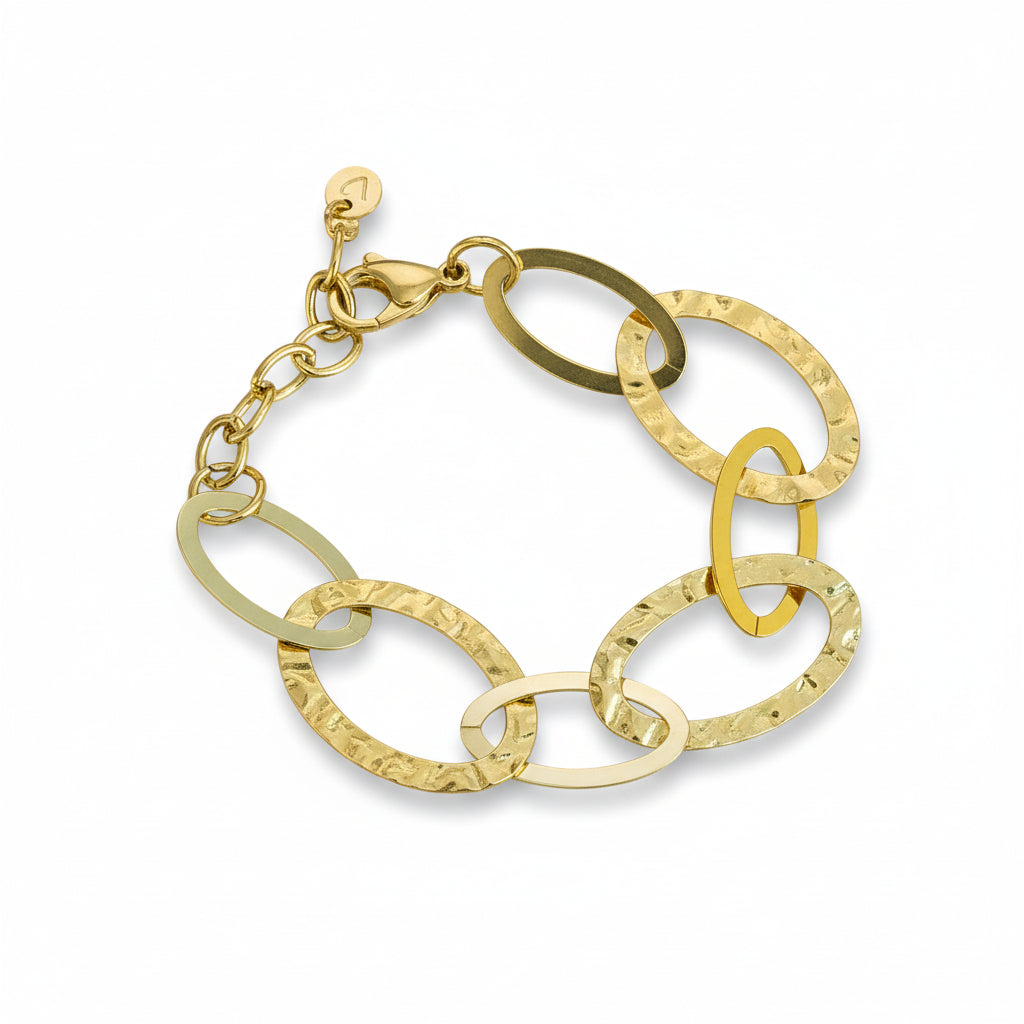 Bracelet Ovale Entrelacé - Acier Inoxydable Doré