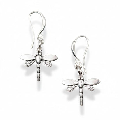 Boucles d'oreilles breloques libellule en plaqué argent