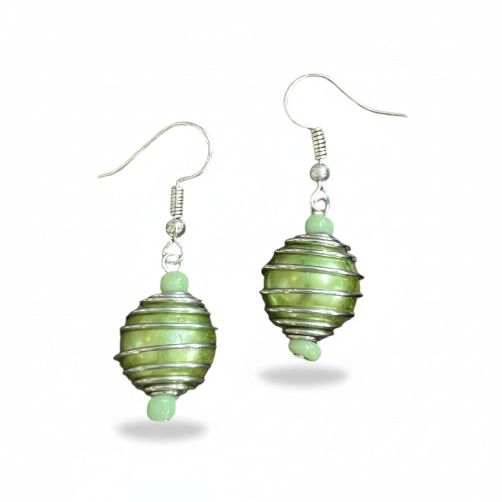 Boucles d'oreilles perles en spirale
