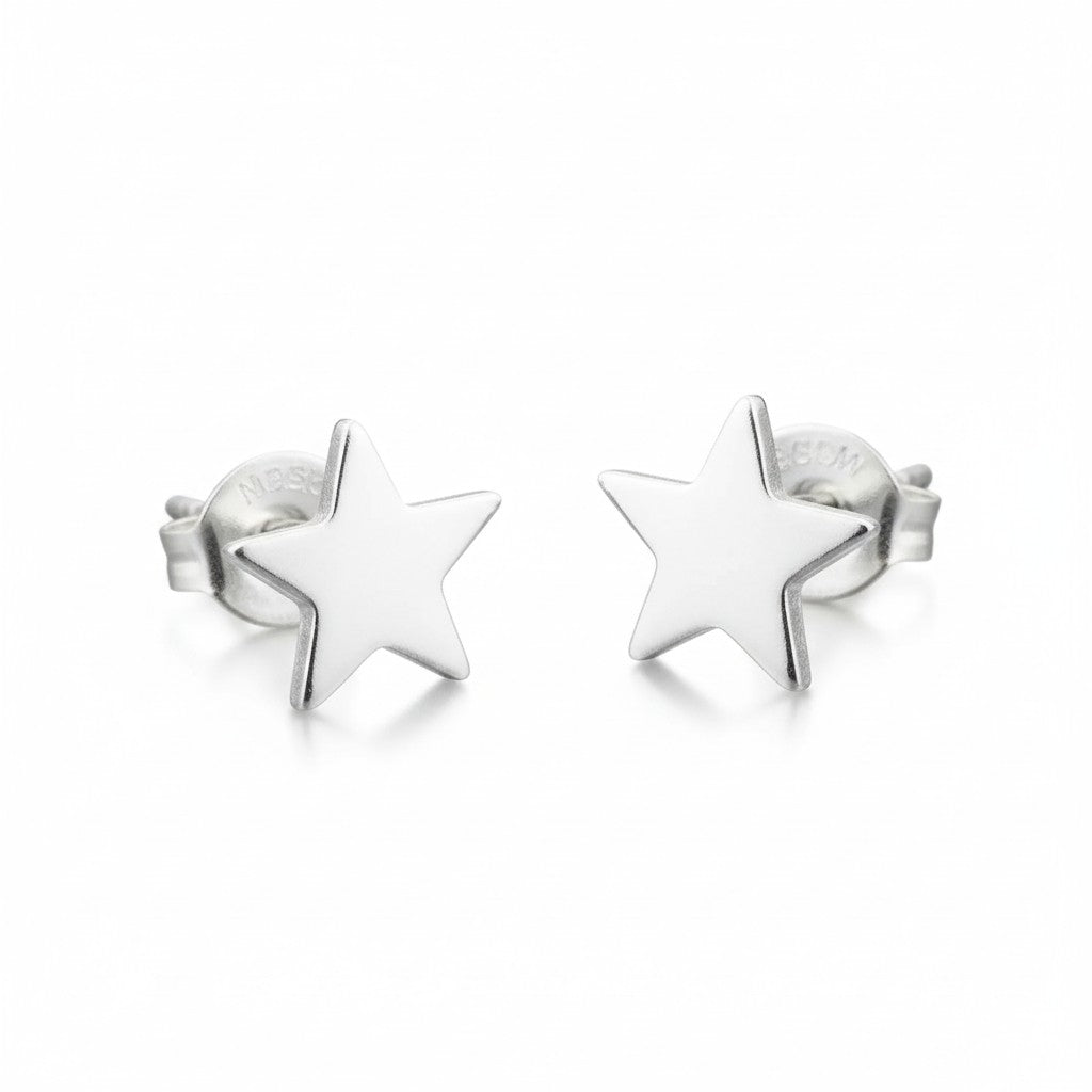 Boucles d'oreilles clous étoiles en argent
