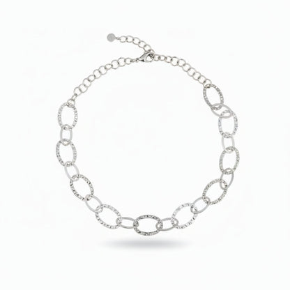Collier Ovale Entrelacé - Acier Inoxydable Gris