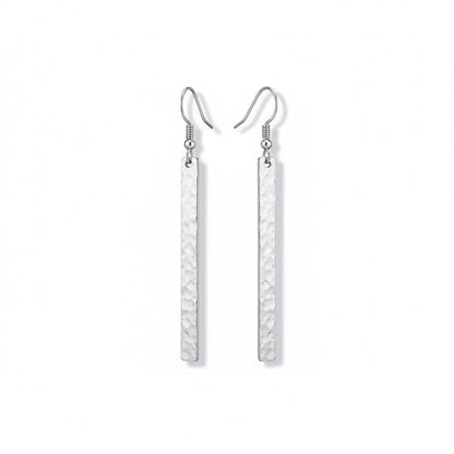 Metal Bar Earring - Silver Colour