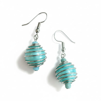 Boucles d'oreilles perles en spirale