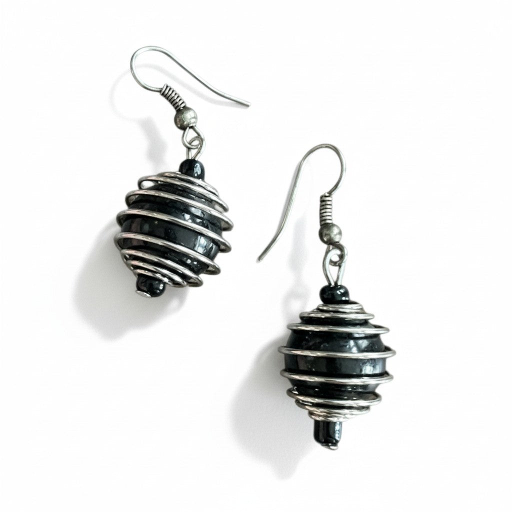Boucles d'oreilles perles en spirale