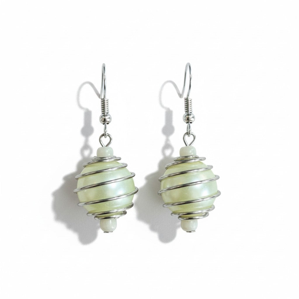 Boucles d'oreilles perles en spirale