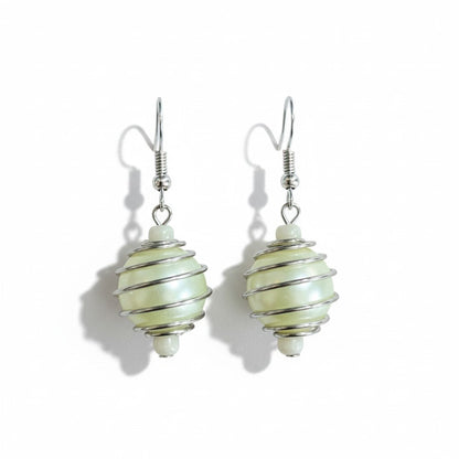 Boucles d'oreilles perles en spirale