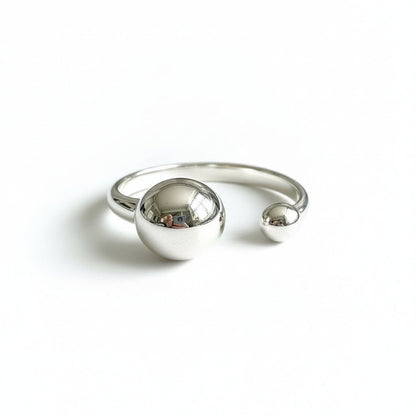 Open Ball Ring - Grey Stainless Steel