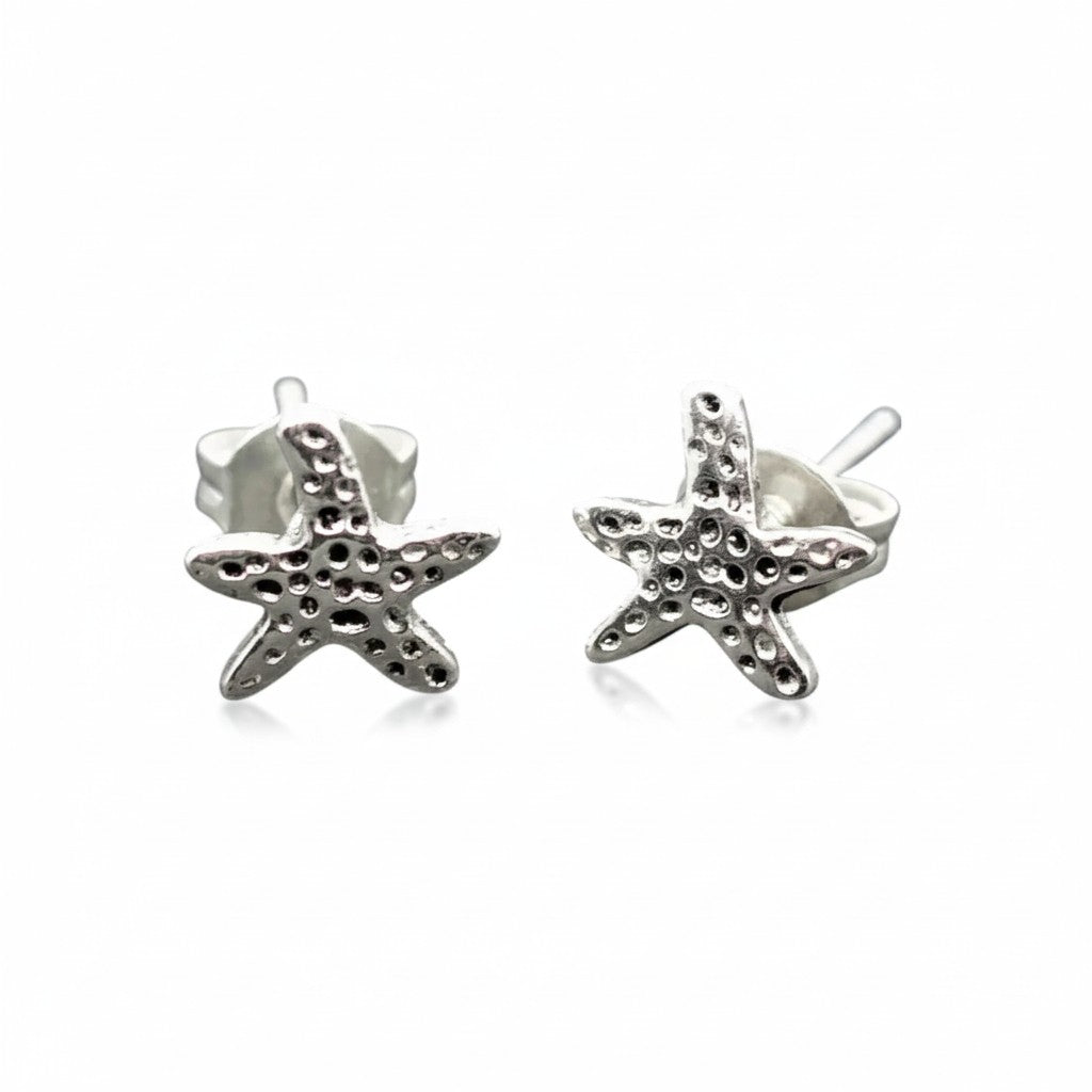 Boucles d'oreilles clous plaquées argent étoile de mer