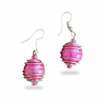 Boucles d'oreilles perles en spirale
