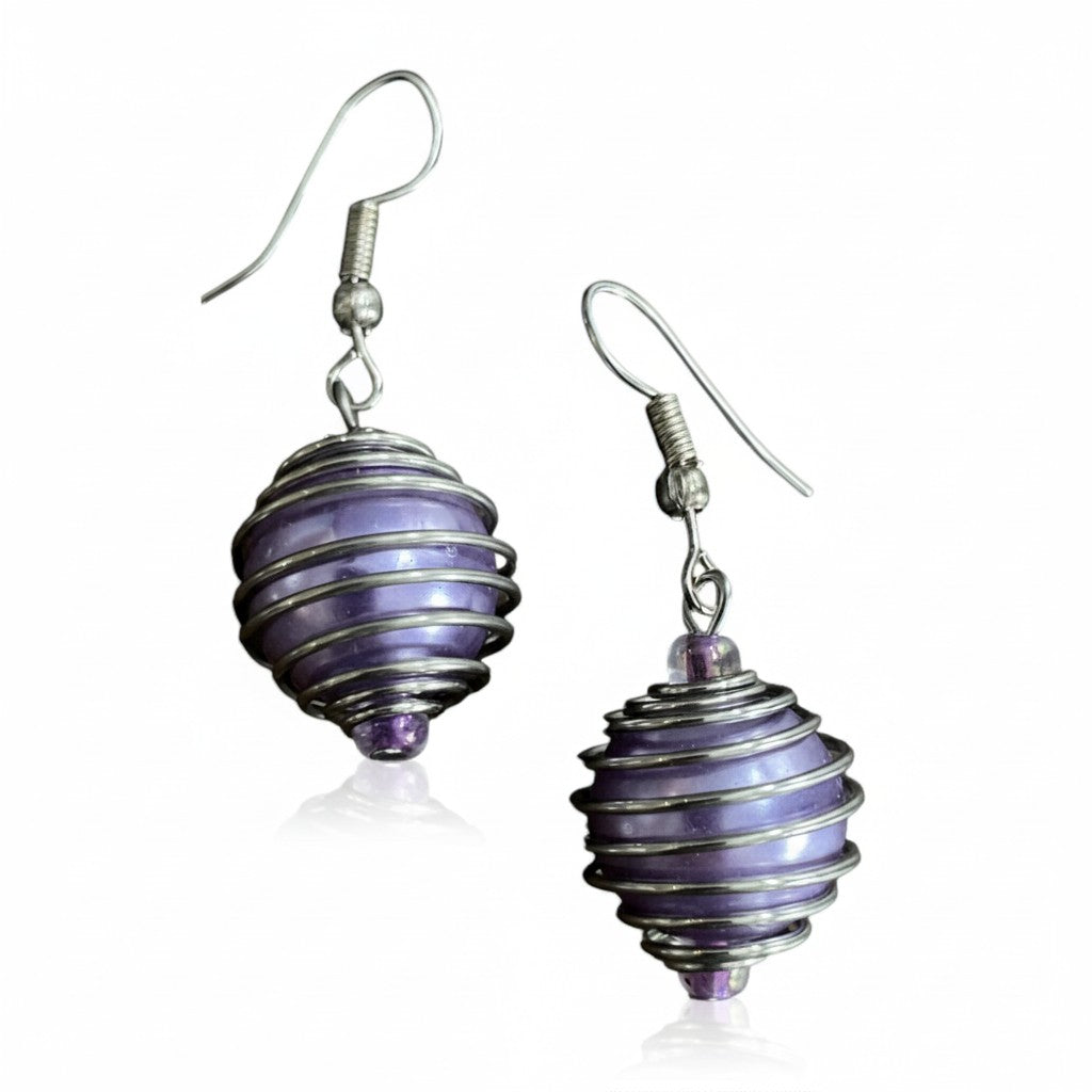Boucles d'oreilles perles en spirale
