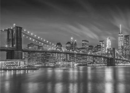 Art mural-PONT DE BROOKLYN Impressions nocturnes - Monochrome