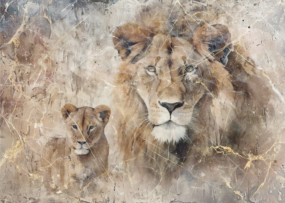 Art mural Lion Animal Art Vintage Illustration Décoration murale 08