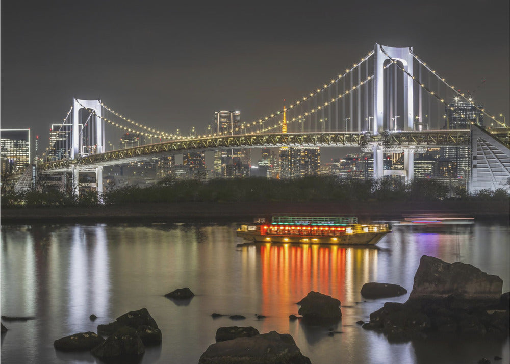 Tokyo Rainbow Bridge | Evening Skyline Canvas Wall Art