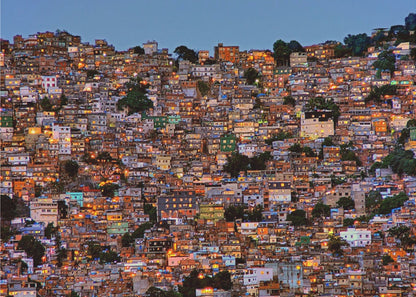 Rocinha Hillside at Nightfall Canvas Wall Art | Nightfall in the Favela da Rocinha