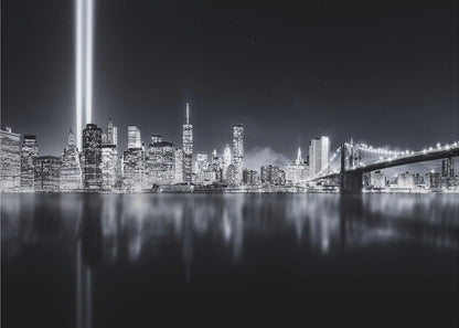 Unforgettable 9-11 | Manhattan Skyline Black & White Canvas Wall Art