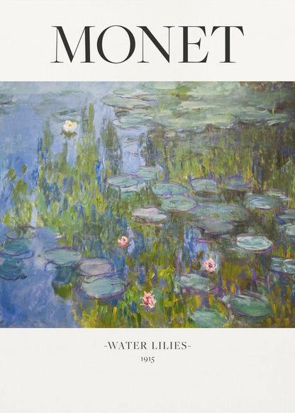 Monet Water Lilies 1915 Canvas Wall Art | Impressionist Museum Poster Print