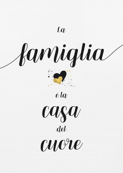 Décoration murale La famille est le foyer du cœur - Tableau sur toile italien