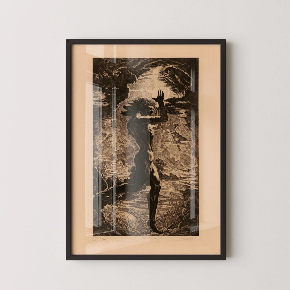 Jean Delville Prometheus Giclee Print: Symbolist Sketch Art, Framed or Unframed