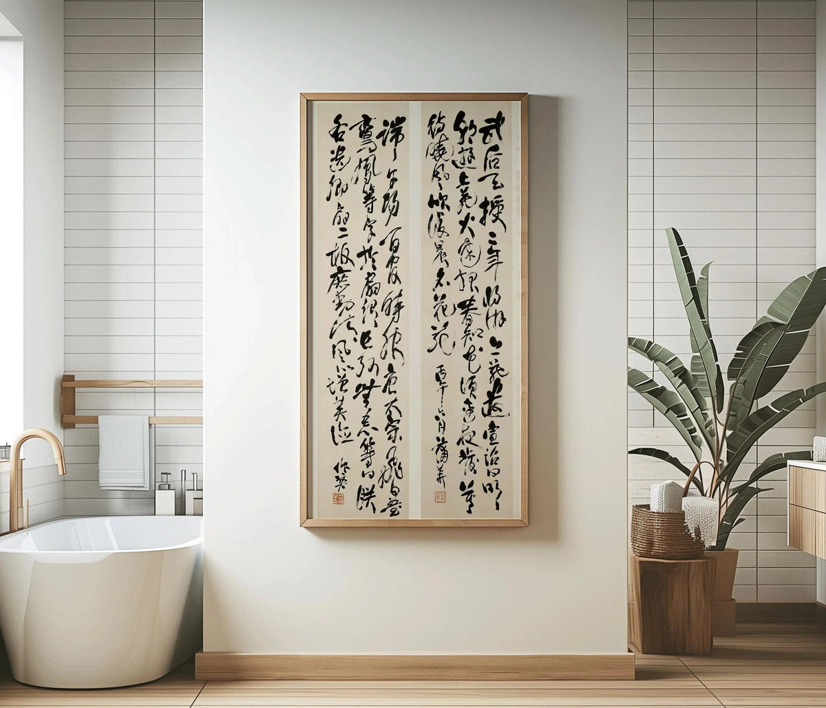 Pu Hua Chinese Calligraphy Art Print: 19th Century Giclee