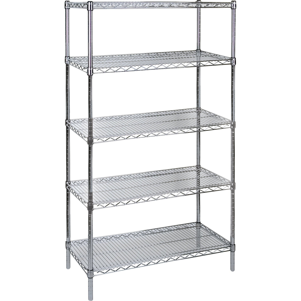 Tablettes grillagées chromées pour usage intensif