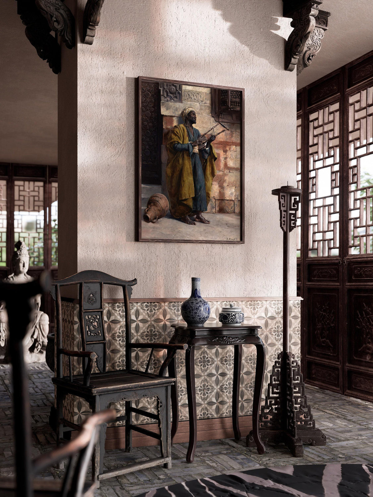 Rudolf Ernst - The Musician | Orientalist Art (available handframed or unframed)