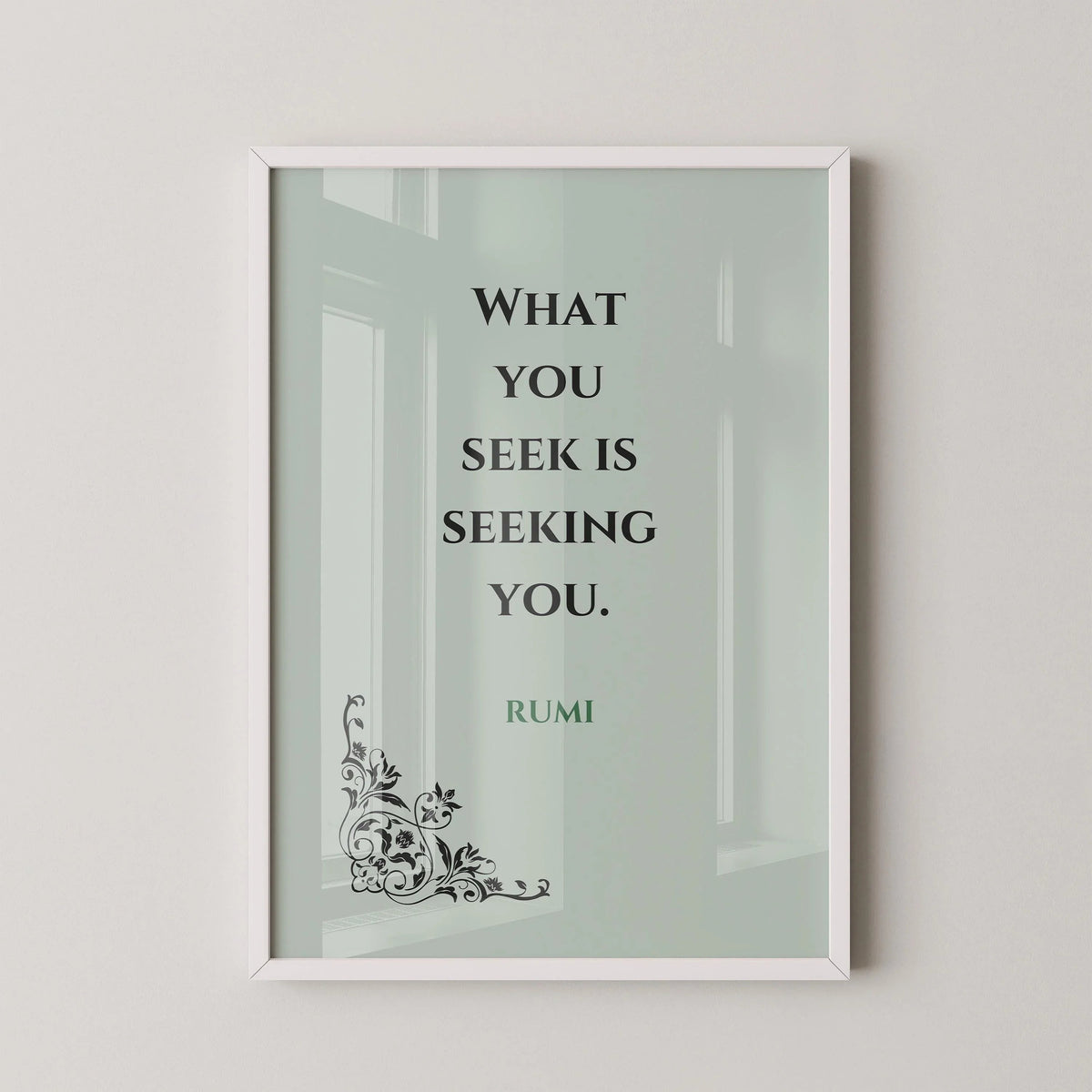 Rumi Quote Print: Mint Green Inspirational Poetry, Giclee Art