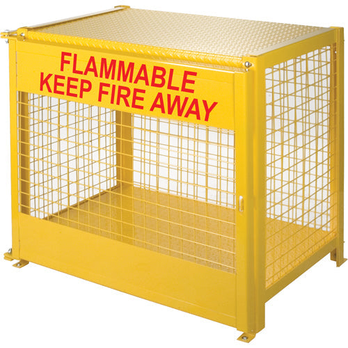Armoires pour bouteilles de gaz, capacité 6 bouteilles, 111,8 cm l x 76,2 cm P x 94 cm H, jaune