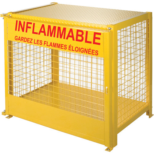 Armoires pour bouteilles de gaz, capacité 6 bouteilles, 111,8 cm l x 76,2 cm P x 94 cm H, jaune
