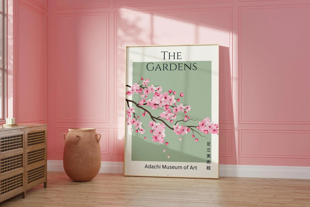 Sakura Cherry Blossom Museum Art Print: Emerald Green