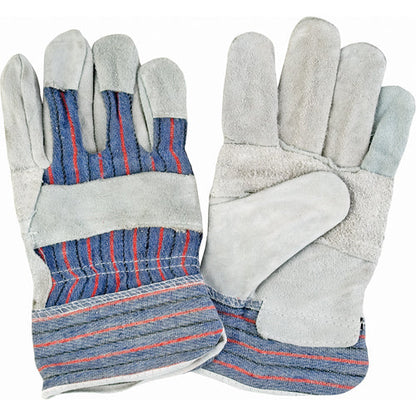 Gants d'ajusteur paume croûte de cuir, taille L, paume en croûte de cuir de vachette, doublure intérieure en coton