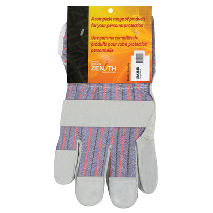 Gants d'ajusteur paume croûte de cuir, taille L, paume en croûte de cuir de vachette, doublure intérieure en coton