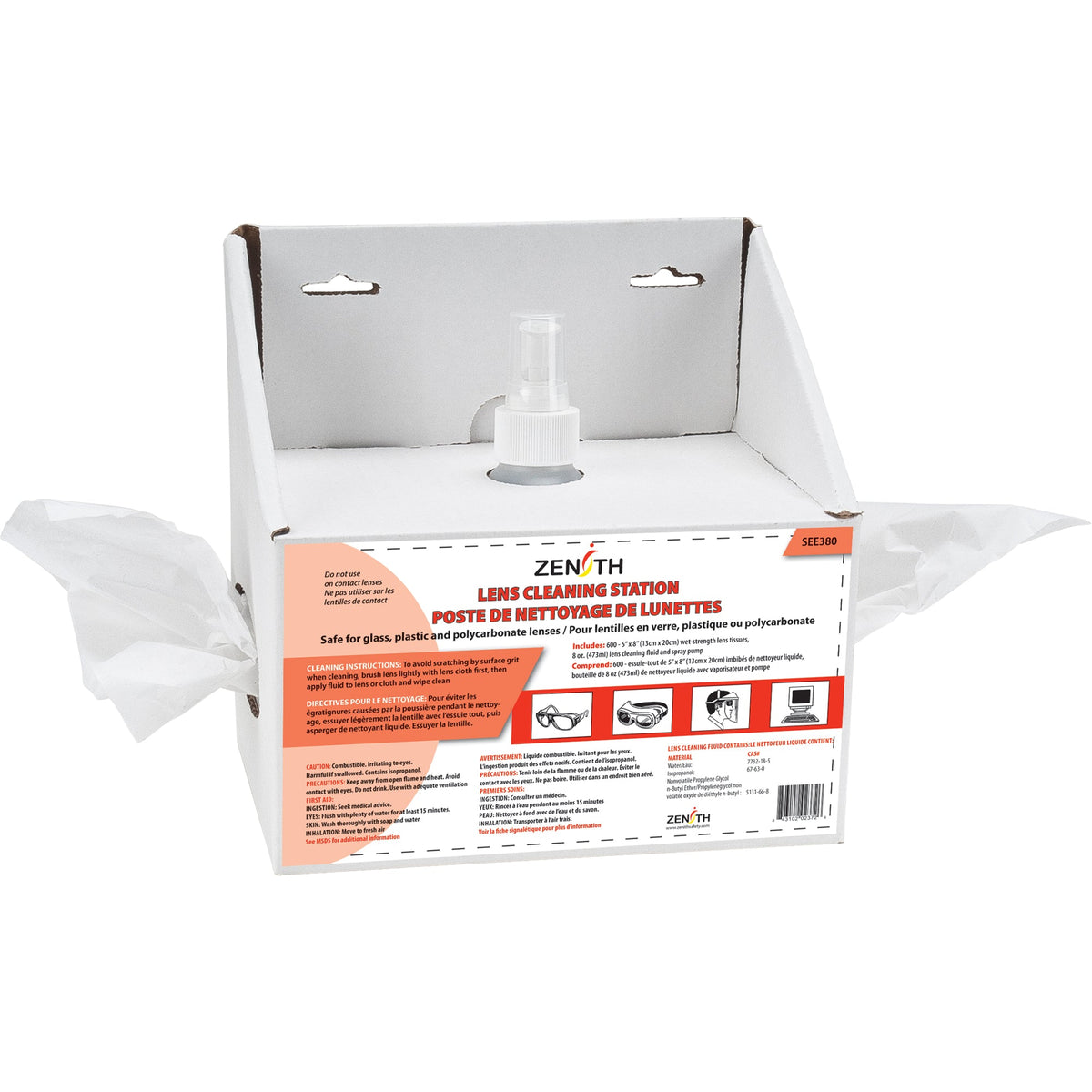Station de nettoyage de lentilles jetables