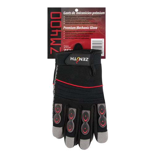 ZM400 Premium Mechanic's Gloves, Synthetic Palm, Size Medium