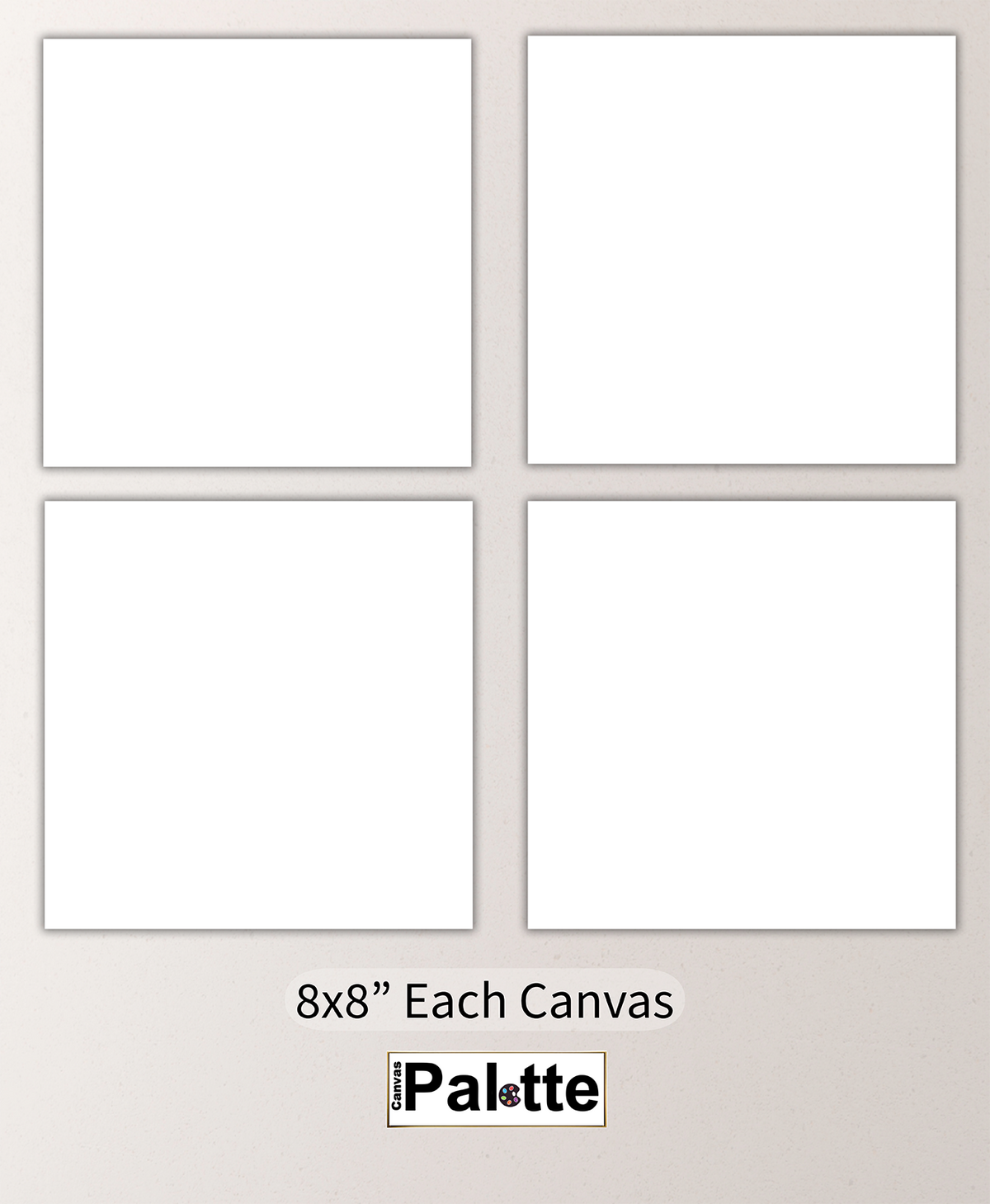 Set of 4 custom canvases 8" x 8"