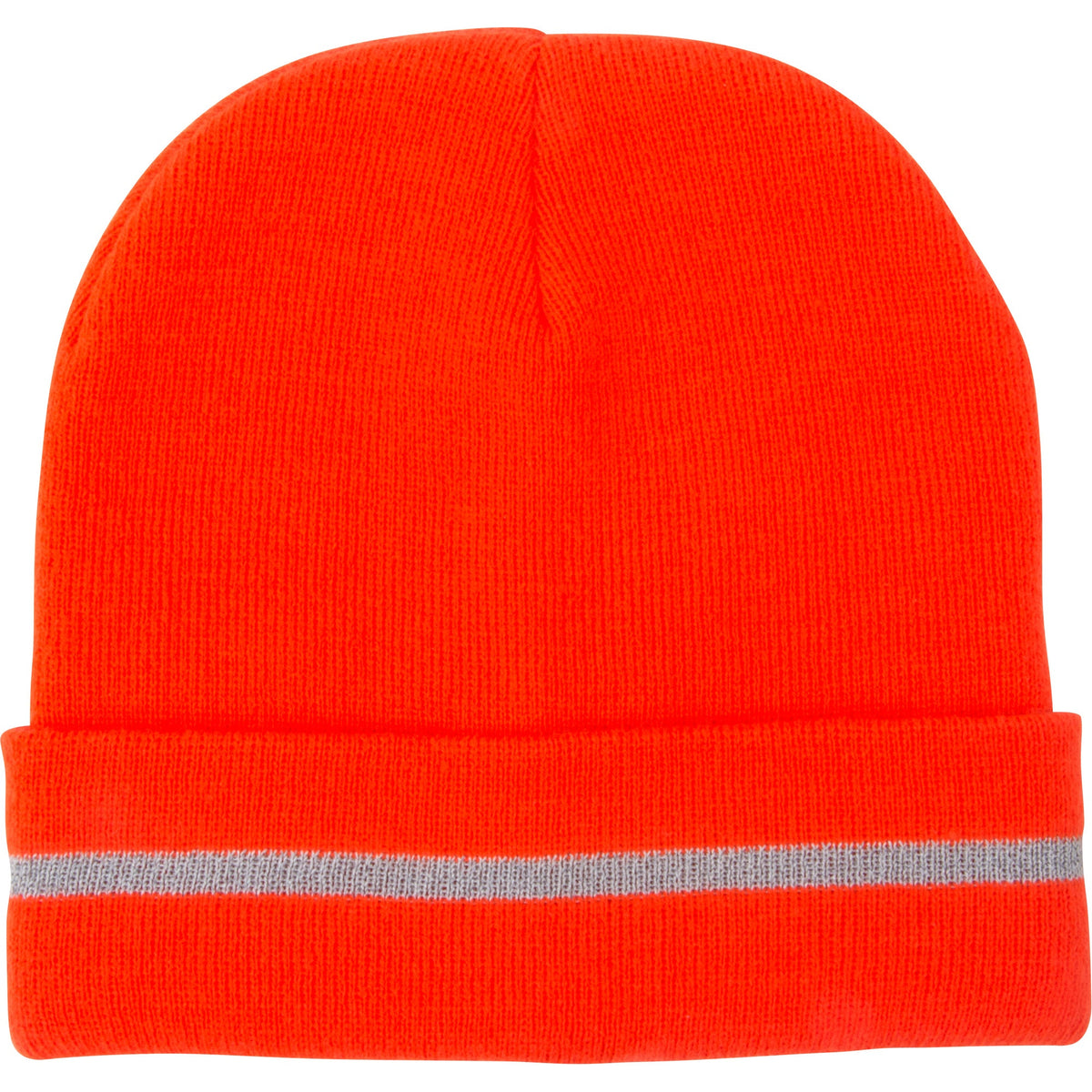 Bonnet tricoté haute visibilité avec bande réfléchissante, orange haute visibilité, acrylique