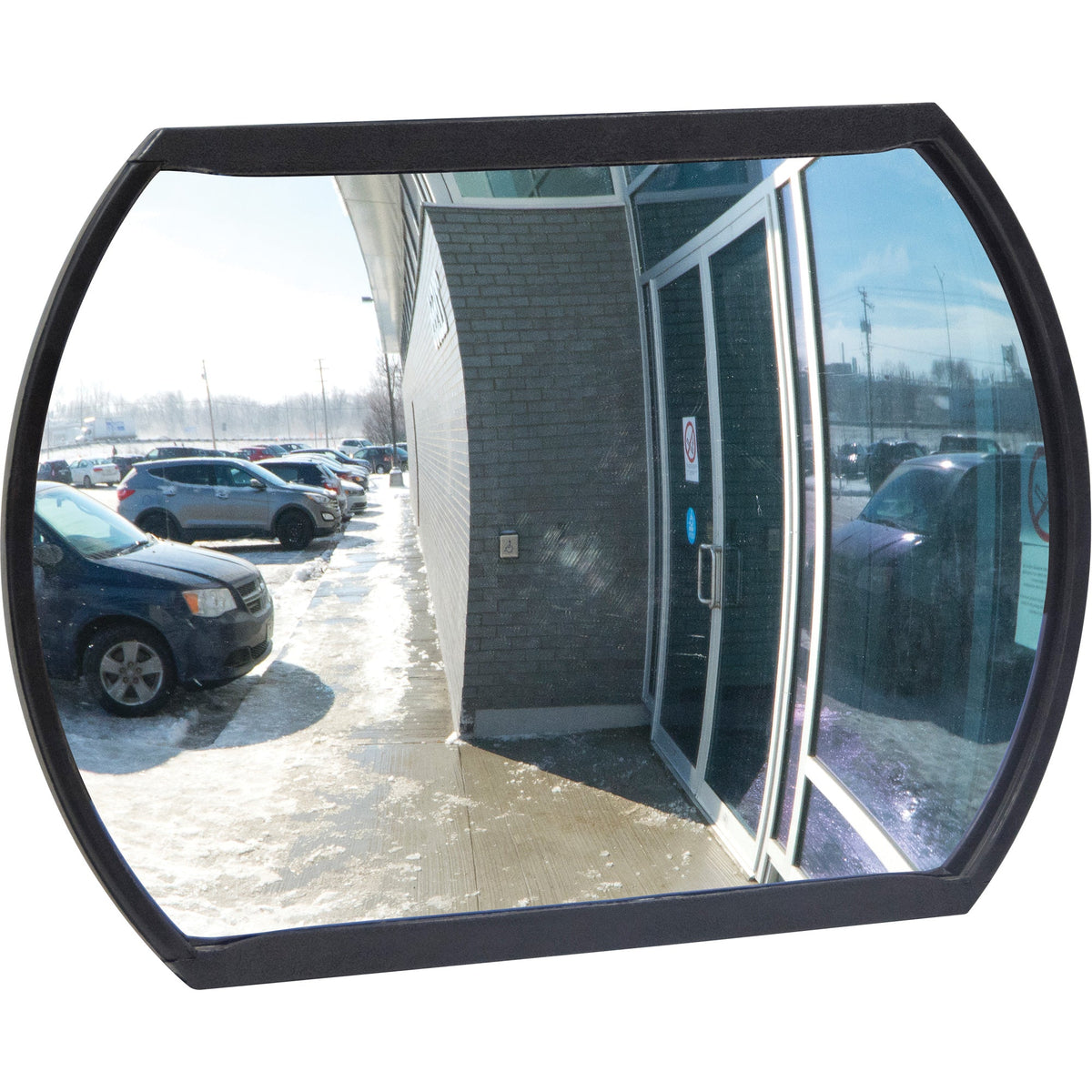 Miroir convexe rectangulaire avec support