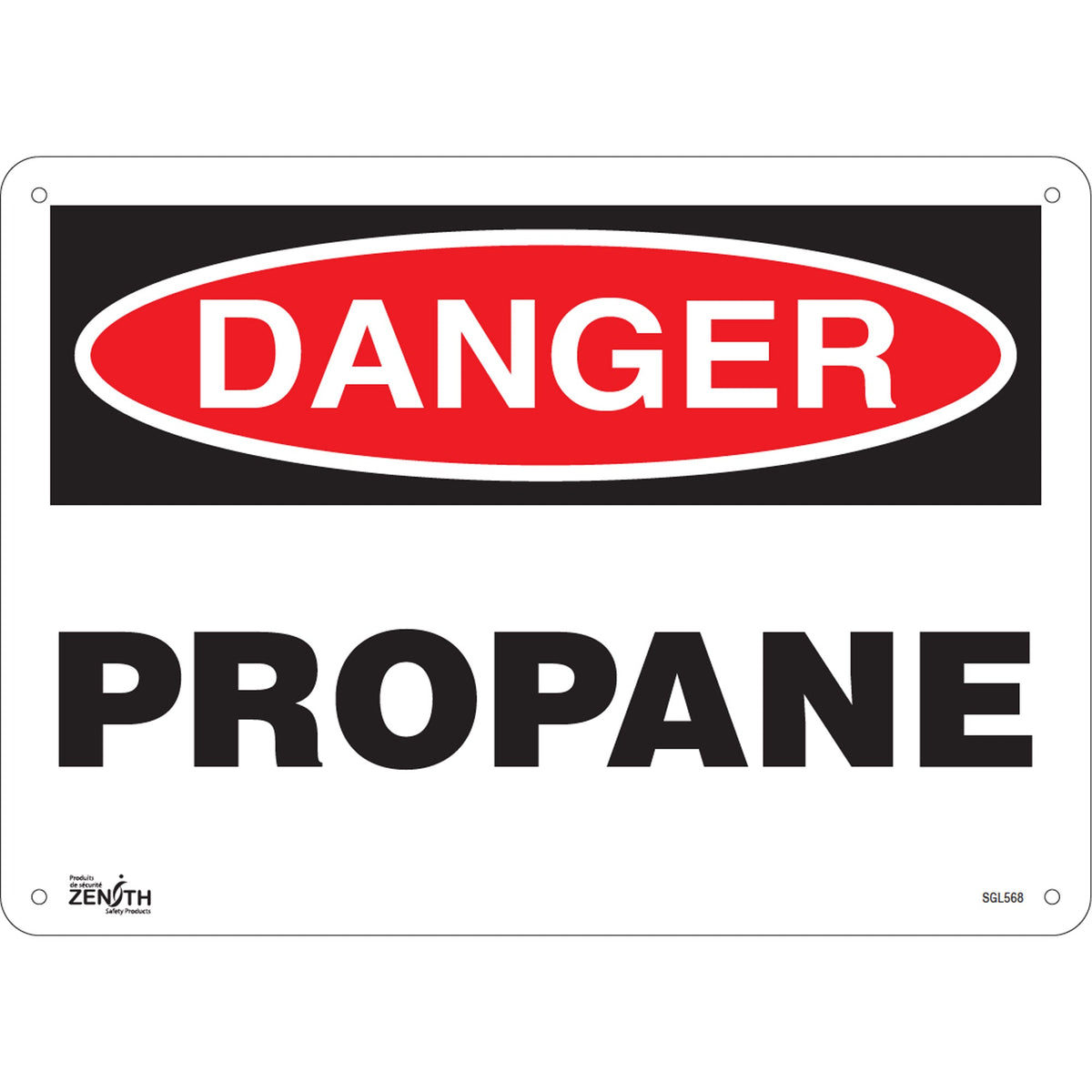 "Propane" Sign, 10" x 14", Aluminum, English