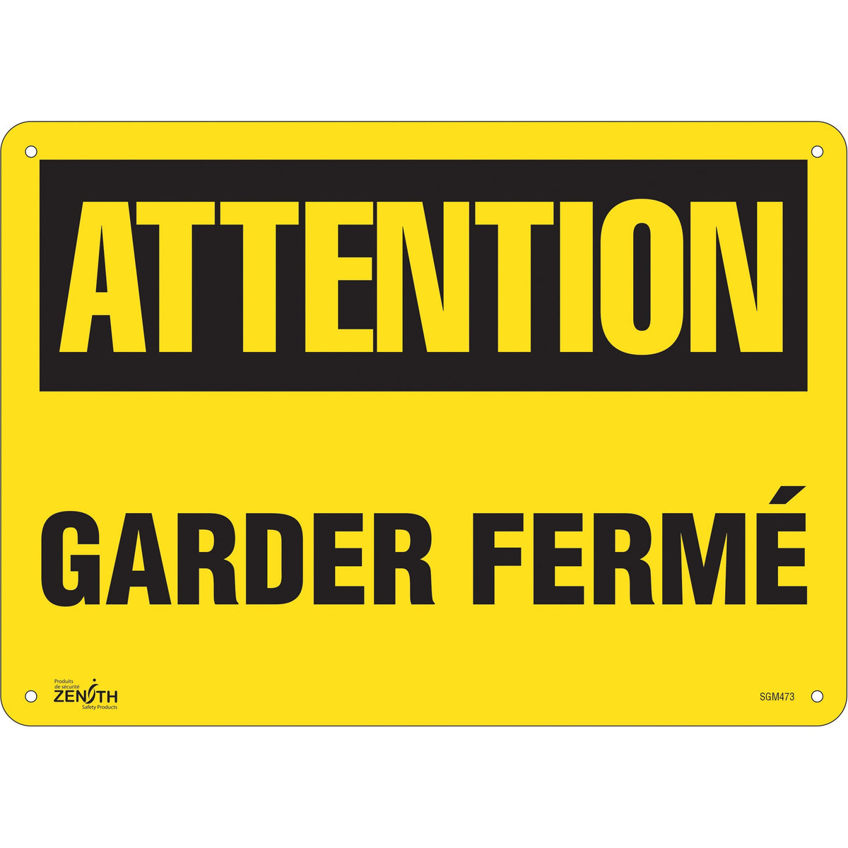 Panneau "Garder Fermé", 25 x 35 cm, plastique, français