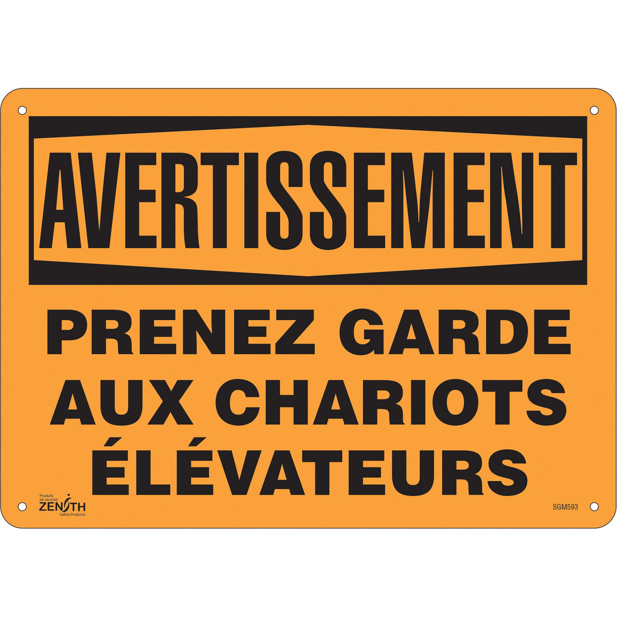 Panneau « Prenez Garde », 25 x 35 cm, Plastique, Français