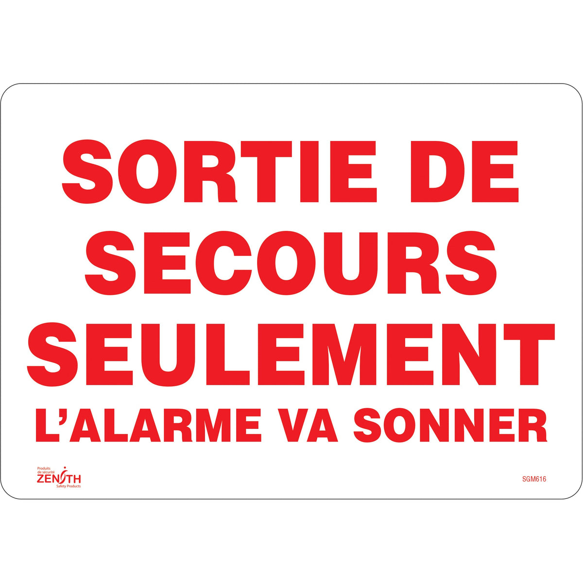 Panneau « Sortie de Secours »