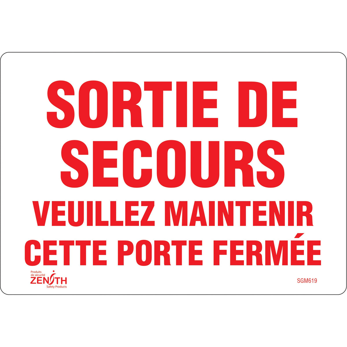 Panneau "Sortie De Secours", 18 x 25 cm, Vinyle, Français