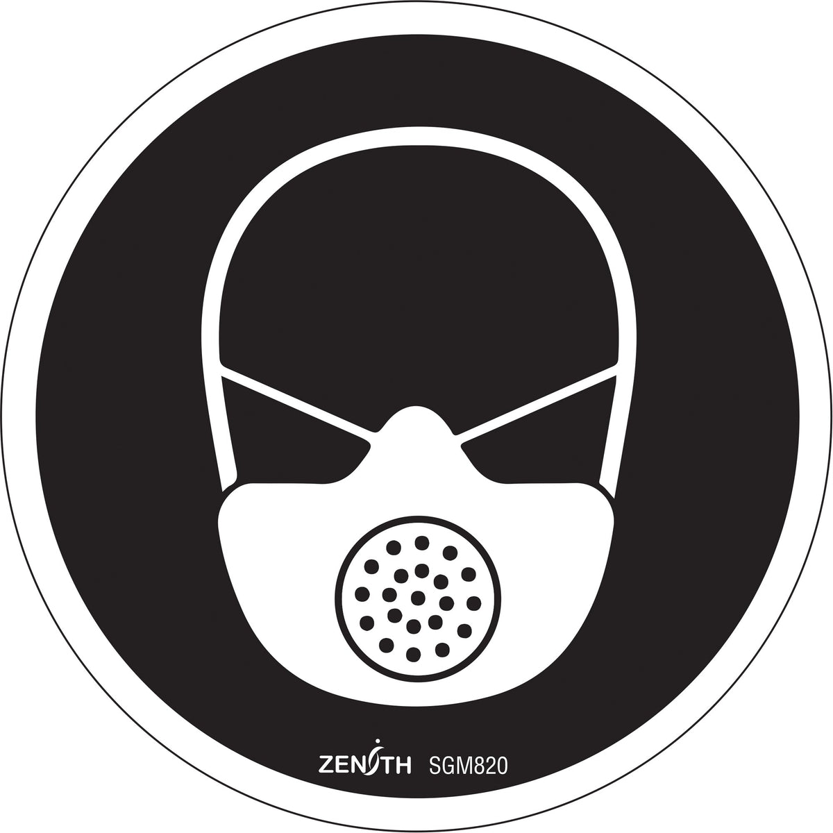 Panneau de sécurité normalisé CSA, Protection respiratoire obligatoire, 6" x 6", Vinyle, Pictogramme
