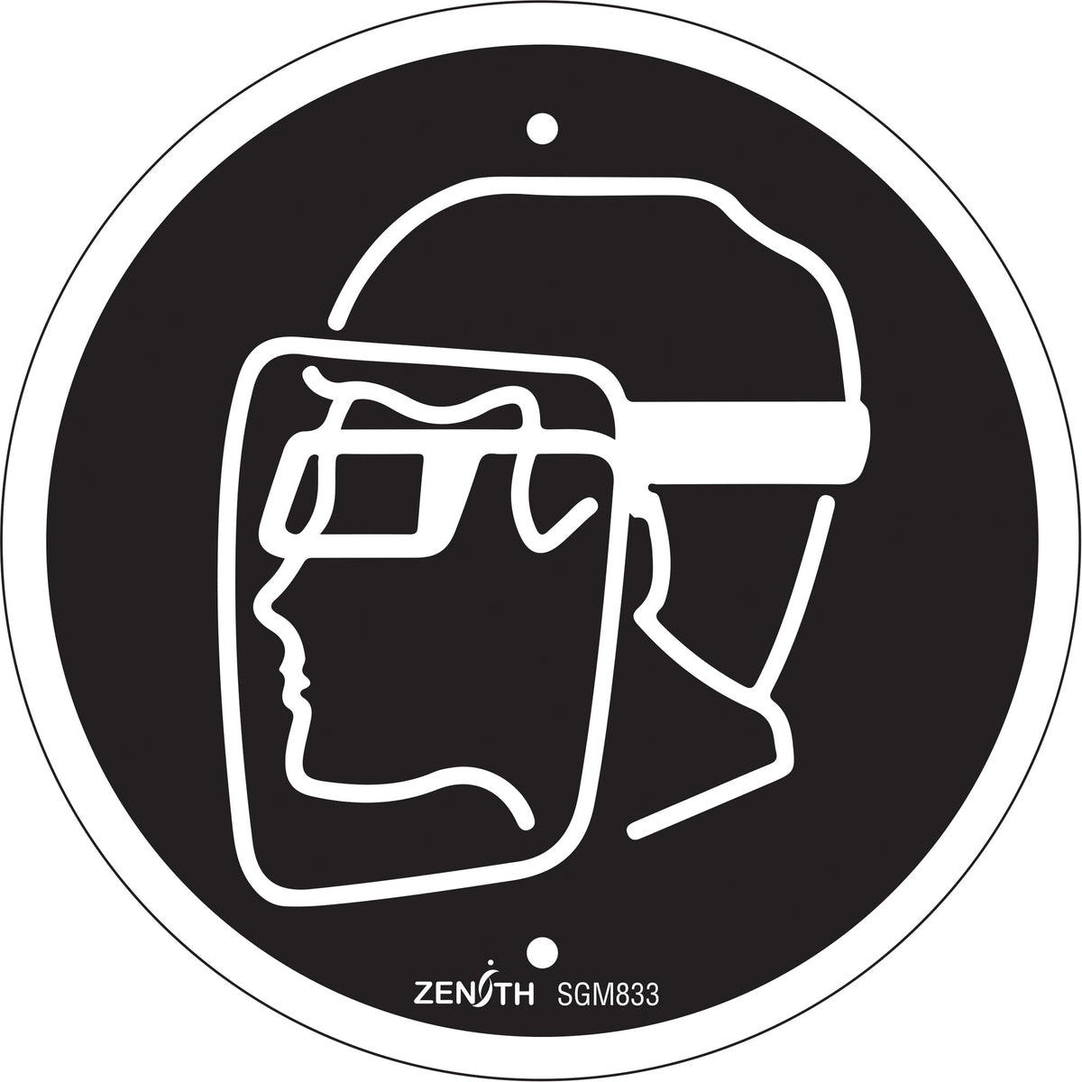 Panneau de sécurité CSA, protection du visage obligatoire, 15 x 15 cm, plastique, pictogramme